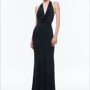 Alice & Olivia Dani Deep Cowl Maxi Dress